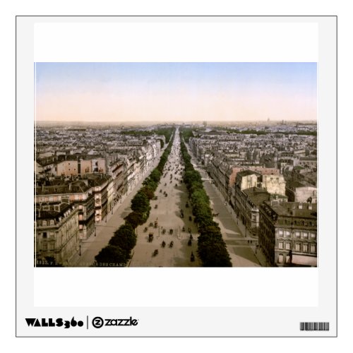 Champs_Elysees avenue Vintage Paris panorama Wall Sticker