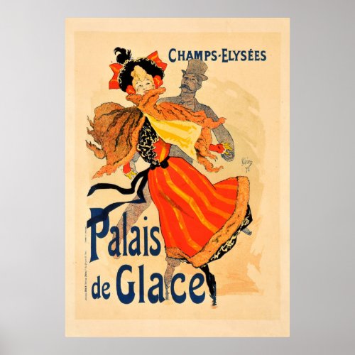 Champs Elysees Palais de Glace Vintage Poster