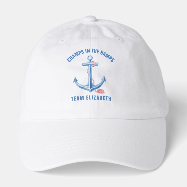 Champs in the Hamps Coastal Bachelorette Hat (Front)