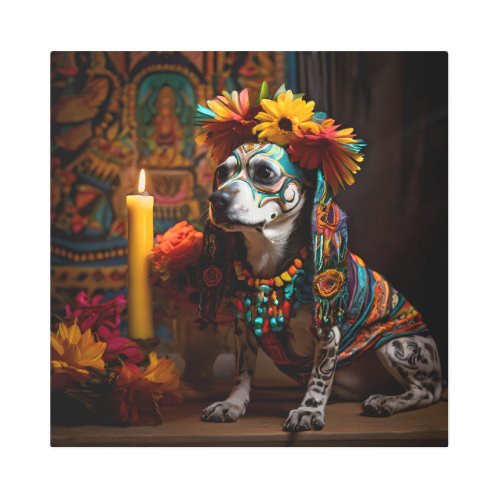 Chamuco Dog in an Altar for Day of the Dead Metal Print