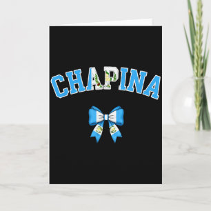Chana Guatemalan Women Coquette Bow Guatemala Flag Card