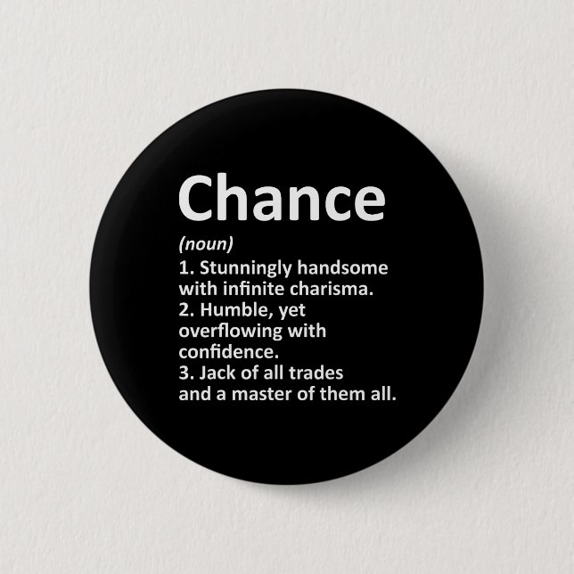 Chance Definition Personalized Name Funny Birthday Button (Front)