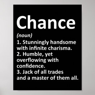 Chance Definition Personalized Name Funny Birthday Poster