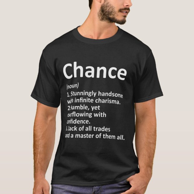 Chance Definition Personalized Name Funny Birthday T-Shirt (Front)
