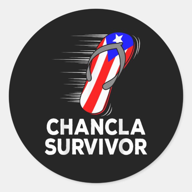 Chancla Survivor Classic Round Sticker (Front)