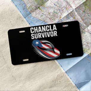 Chancla Survivor Funny Spanish Joke License Plate