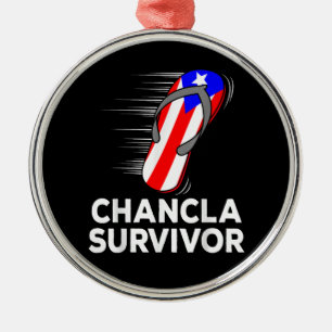 Chancla Survivor Metal Ornament