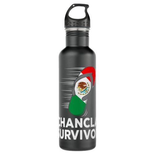 Chancla Survivor Mexico Funny Mexican Flag Joke Gi Stainless Steel Water Bottle