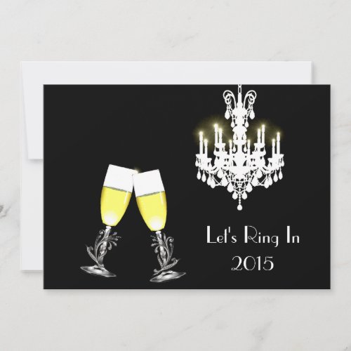 Chandelier and A Toast New Years Eve Party Invitation