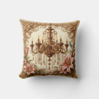 Chandelier and Lilies Art Throw Pillow