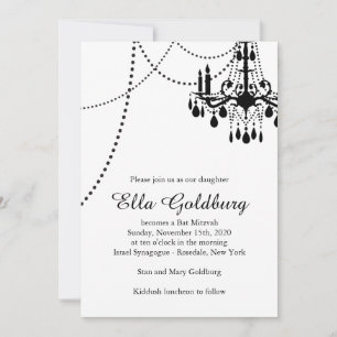 Chandelier Bat Mitzvah Invitation
