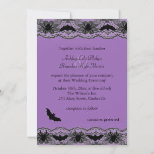 Chandelier & Bats Wedding Invitation