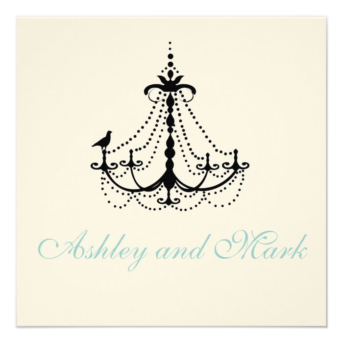 Chandelier Bird Wedding Invitations