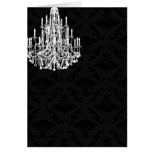 Chandelier Black Damask Cards (Front)