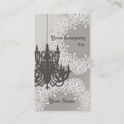 Customizable Chandelier Business Card_Brown