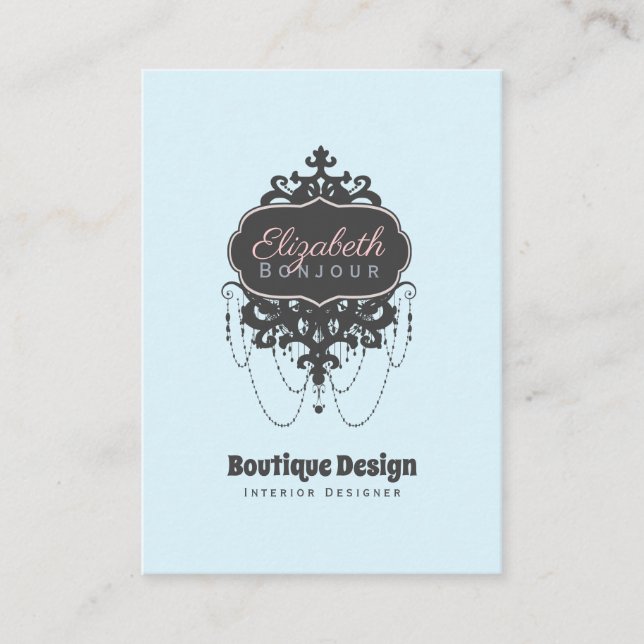 Chandelier Chic (Change Color) - Business Card (Front)