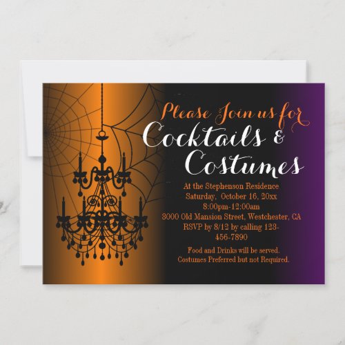 Chandelier Cocktail Costumes Adult Halloween Party Invitation