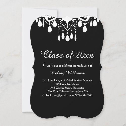 Chandelier Crystals Graduation Party Invitation