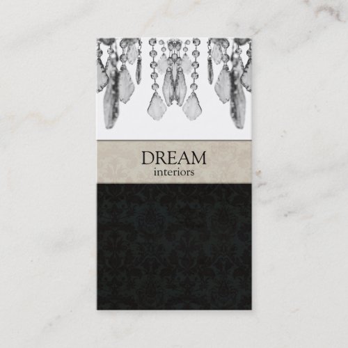 Chandelier Crystals Real Estate Business Card Bg