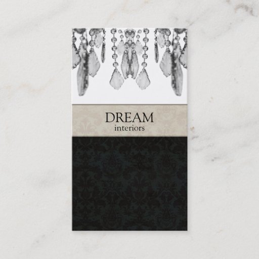 Customizable Chandelier Crystals Real Estate Business Card Bg