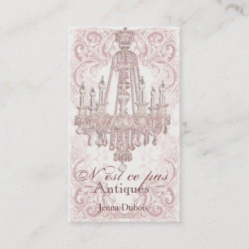 Customizable Chandelier Damask Business Cards