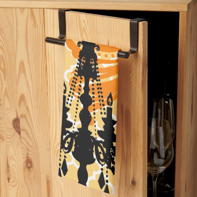 Chandelier Damask Moroccan Tile Towel (Thirds Fold)