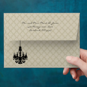 Chandelier Damask Wedding Envelopes