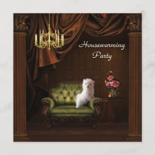 Chandelier & Dog Housewarming Party Invitation