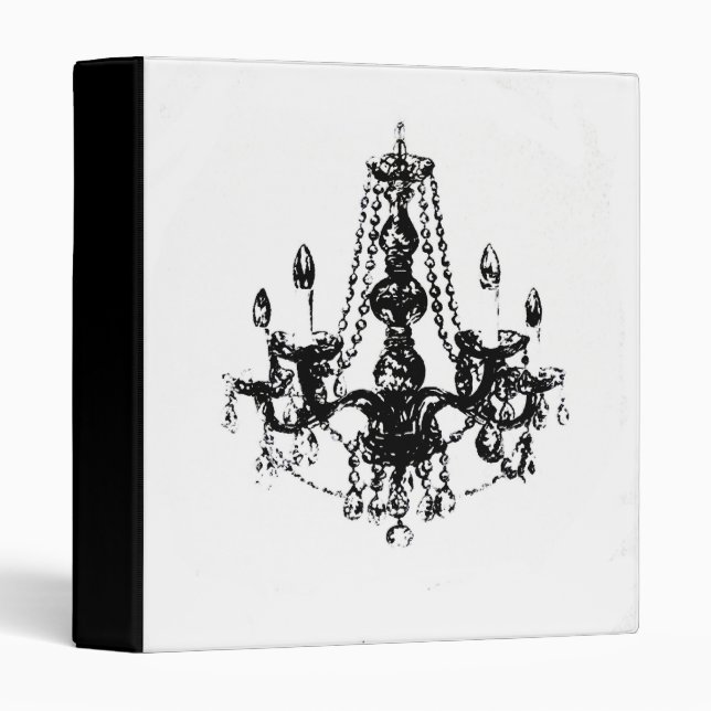 Chandelier Elegance ~ Binder White Work Retro (Front/Spine)