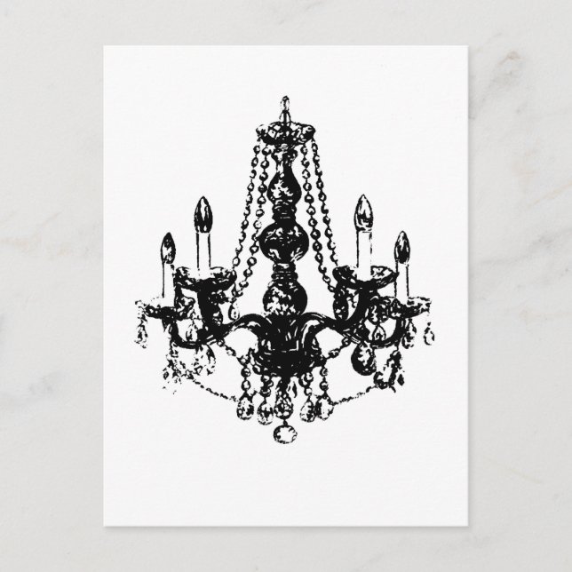 Chandelier Elegance ~ Postcard (Front)