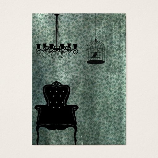 Customizable Chandelier, chair, and Birdcage Business Card Templates