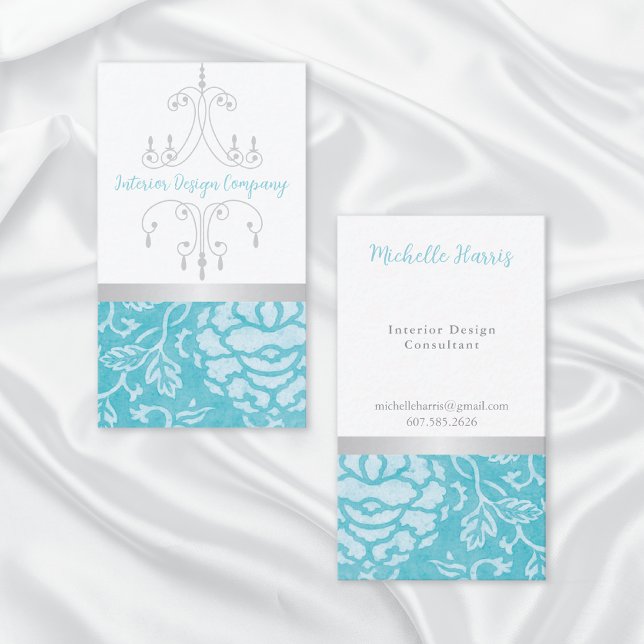 Chandelier Floral Interior Designer Business Card (Creator Uploaded)