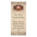 Chandelier Frame Cupcake Pink and Brown Damask Rack Card