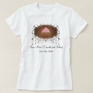 Chandelier Frame Cupcake Pink and Brown Damask T-Shirt