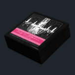 Chandelier Fuchsia Black White Damask Anniversary Jewelry Box<br><div class="desc">Wedding Black Lacquer Keepsake Custom Designer Personalized Jewelry Box or Memory Box Elegant Unique Wedding Anniversary  Christmas Gifts or Valentines Day Gifts</div>