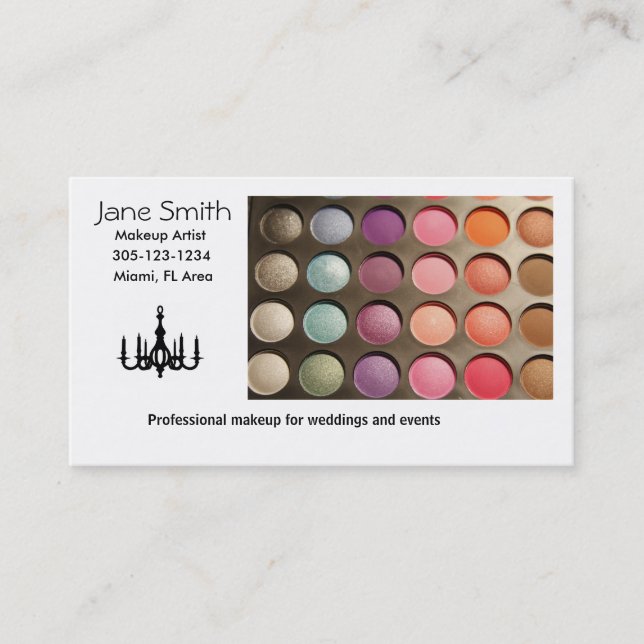 chandelier, Makeup Artist, Eyeshadow Business Card (Front)