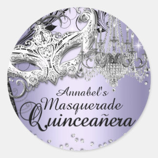 Chandelier Masquerade Purple Quinceanera Sticker