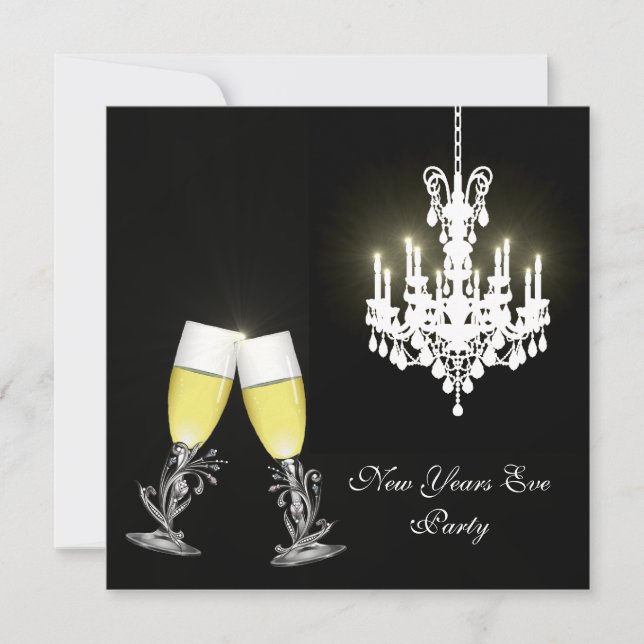 Chandelier New Years Eve Party Invitation (Front)
