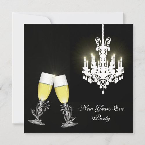 Chandelier New Years Eve Party Invitation