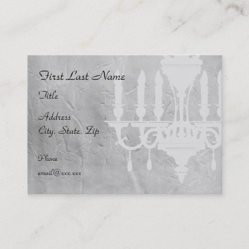 Chandelier on creased Gray Paper Business Card Templates