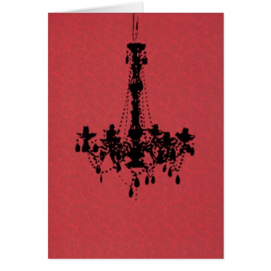 Chandelier on Red Background Cards (Front)