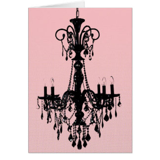 Chandelier & Pink Cards