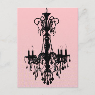 Chandelier & Pink Postcard