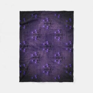 Chandelier purple, black gothic vintage  fleece blanket