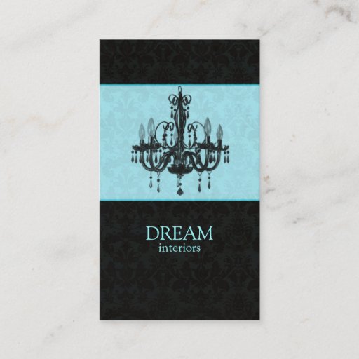 Customizable Chandelier Real Estate Business Card Blue
