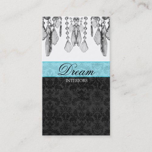 Chandelier Real Estate Business Card Blue V2