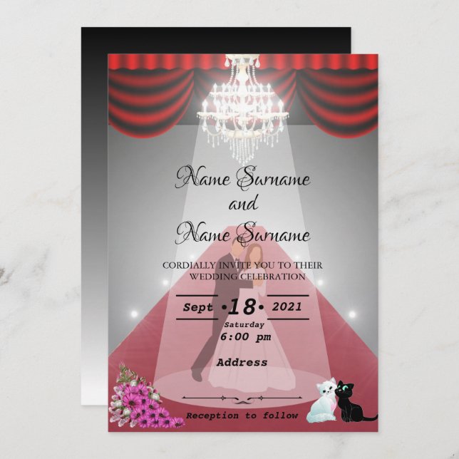 Chandelier-red carpet invitation (Front/Back)