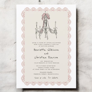 Chandelier Romance Vintage Wedding  website  Invitation