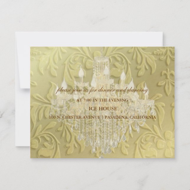 Chandelier,  RSVP or reception cards- customizable Card (Front)