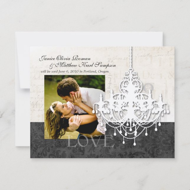 Chandelier Save the Date Announcements (Front)